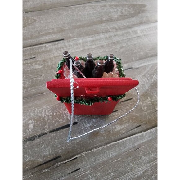 Coca-Cola Christmas Ornament Miniature Ice Cold Cooler With Soda Bottles Holiday - Picture 7 of 7